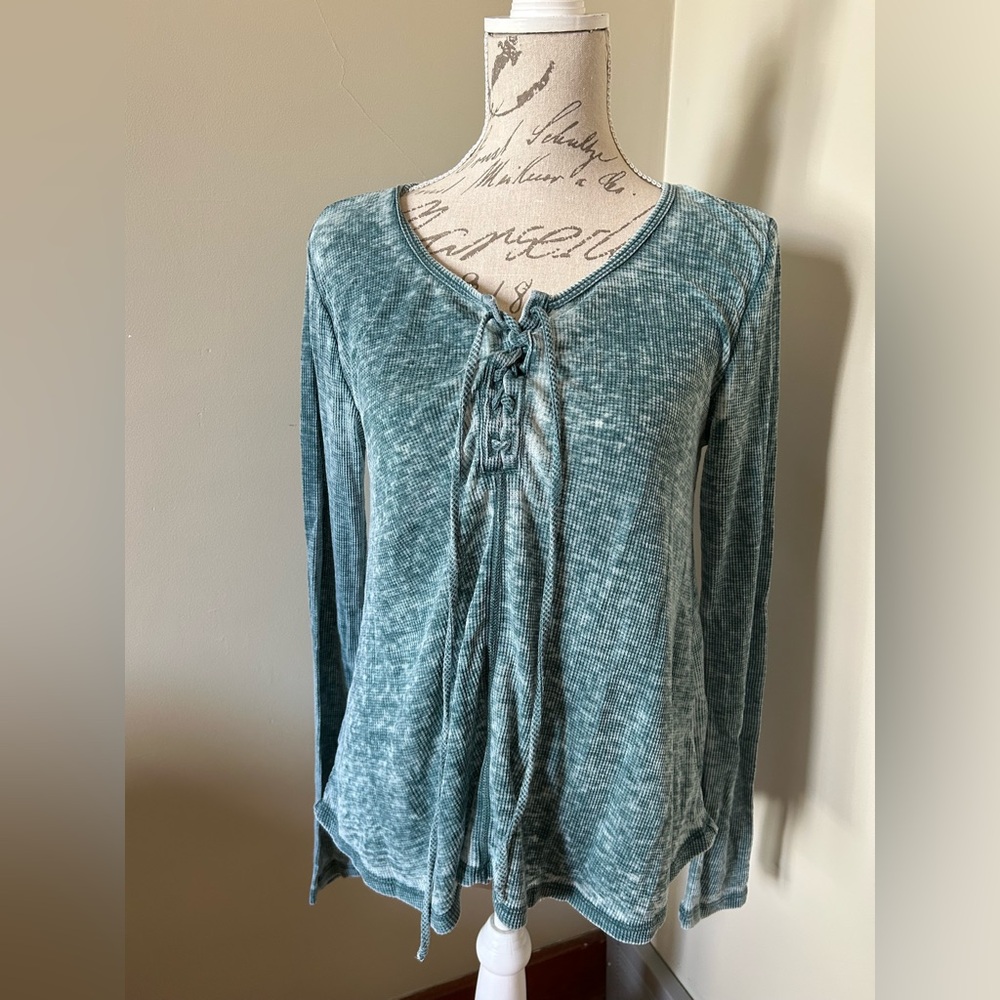 White Crow Teal Knit Top